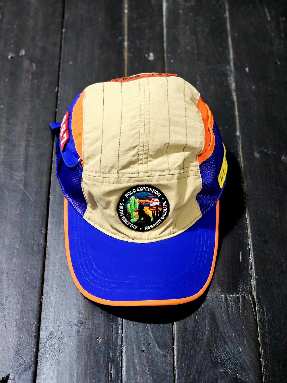 Polo by Ralph Lauren Blue, Orange & Tan Colorblock Cap